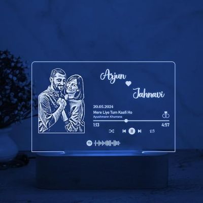 Personalized Spotify Plaque Led Lamp Customized with Photo & Scannable Song Code | Spotify Photo Frame